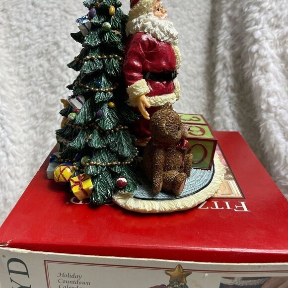 Fitz&Floyd ceramic Holiday countdown Calendar musical tuneHere comes Santa Claus - Picture 6 of 10